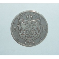 Moneda 5 lei 1881